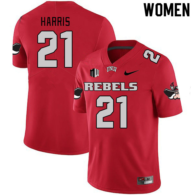 Women #21 BJ Harris UNLV Rebels 2023 College Football Jerseys Stitched-Scarlet